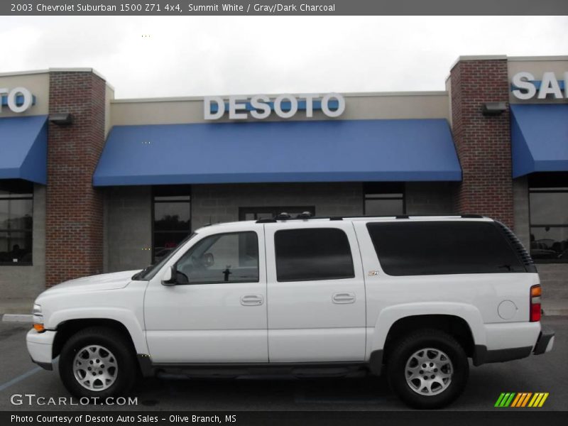 Summit White / Gray/Dark Charcoal 2003 Chevrolet Suburban 1500 Z71 4x4