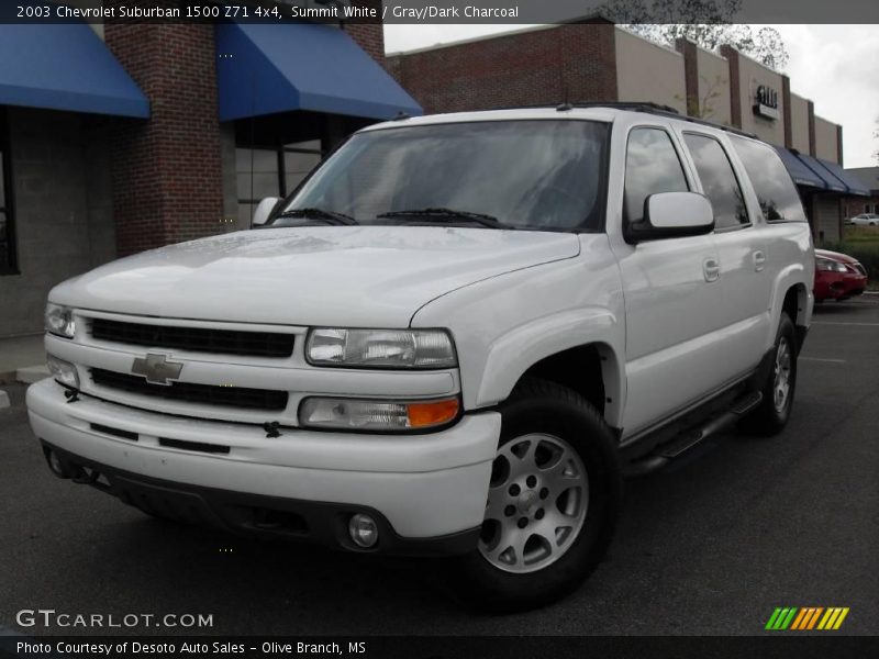 Summit White / Gray/Dark Charcoal 2003 Chevrolet Suburban 1500 Z71 4x4