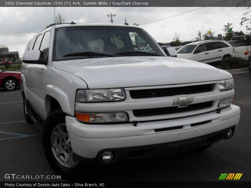 Summit White / Gray/Dark Charcoal 2003 Chevrolet Suburban 1500 Z71 4x4
