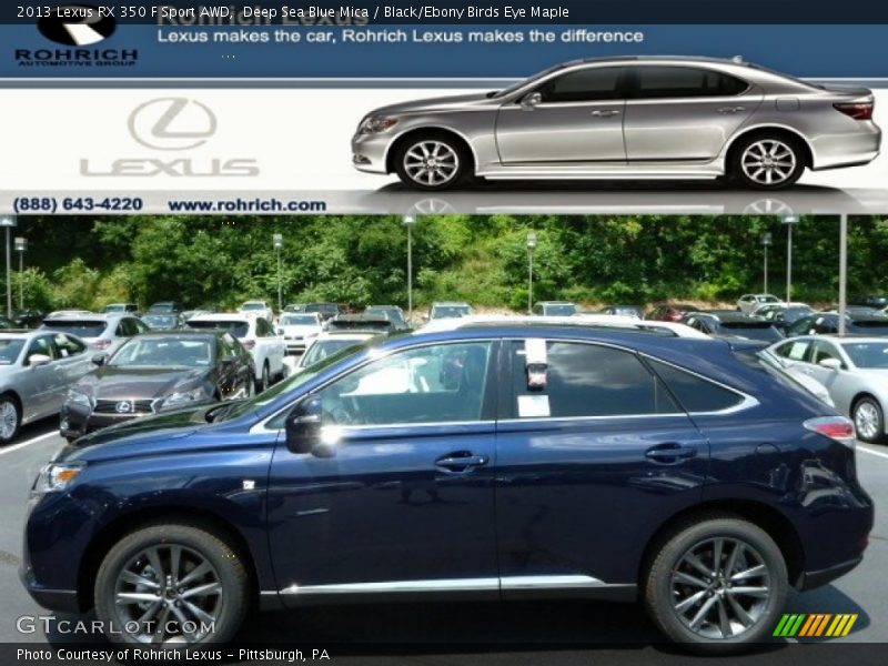 Deep Sea Blue Mica / Black/Ebony Birds Eye Maple 2013 Lexus RX 350 F Sport AWD