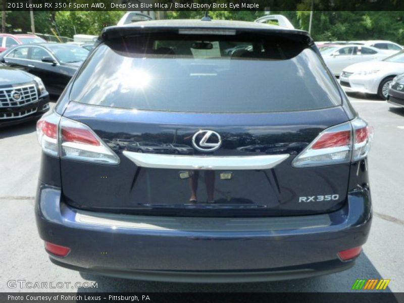 Deep Sea Blue Mica / Black/Ebony Birds Eye Maple 2013 Lexus RX 350 F Sport AWD