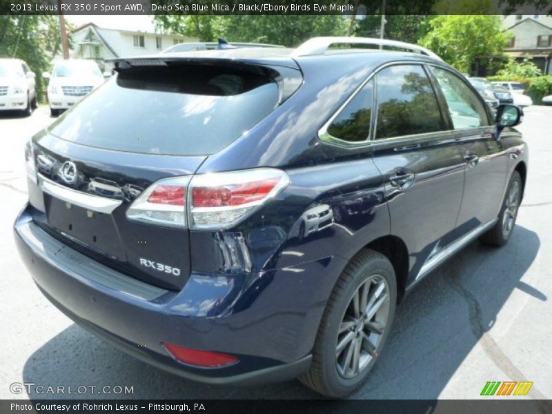 Deep Sea Blue Mica / Black/Ebony Birds Eye Maple 2013 Lexus RX 350 F Sport AWD