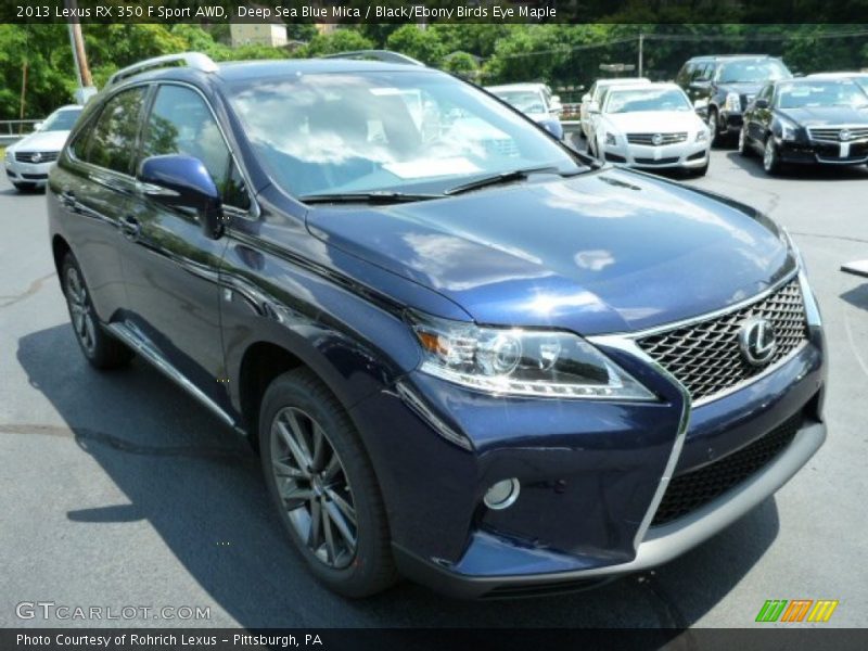 Deep Sea Blue Mica / Black/Ebony Birds Eye Maple 2013 Lexus RX 350 F Sport AWD