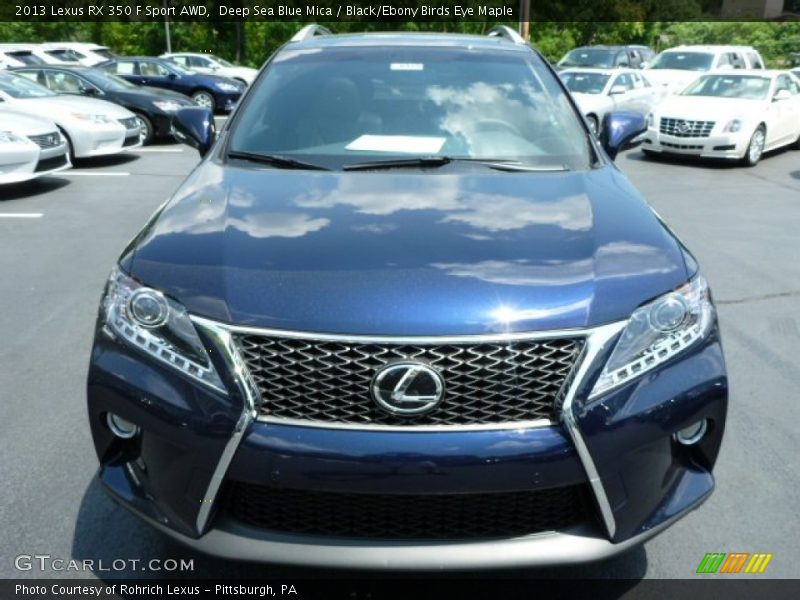 Deep Sea Blue Mica / Black/Ebony Birds Eye Maple 2013 Lexus RX 350 F Sport AWD