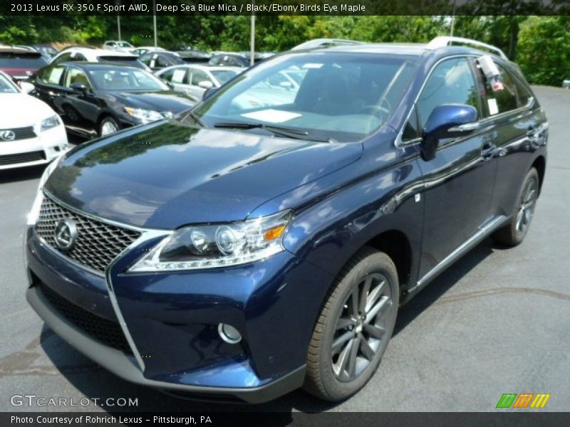 Deep Sea Blue Mica / Black/Ebony Birds Eye Maple 2013 Lexus RX 350 F Sport AWD