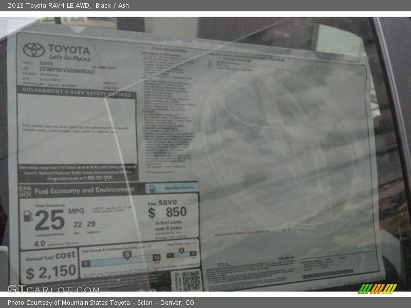 Black / Ash 2013 Toyota RAV4 LE AWD