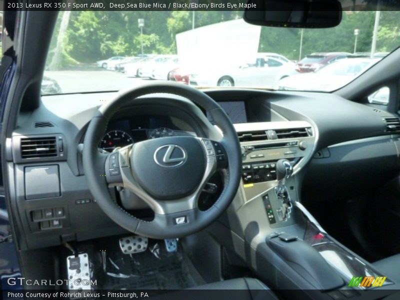 Deep Sea Blue Mica / Black/Ebony Birds Eye Maple 2013 Lexus RX 350 F Sport AWD
