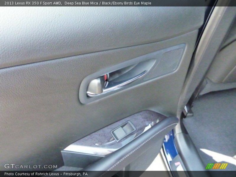 Deep Sea Blue Mica / Black/Ebony Birds Eye Maple 2013 Lexus RX 350 F Sport AWD