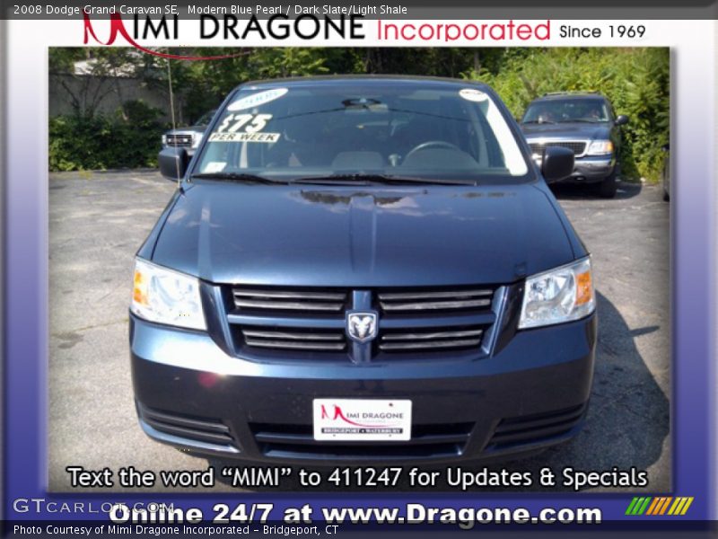 Modern Blue Pearl / Dark Slate/Light Shale 2008 Dodge Grand Caravan SE