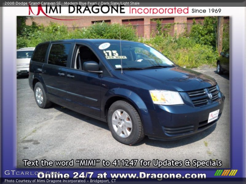 Modern Blue Pearl / Dark Slate/Light Shale 2008 Dodge Grand Caravan SE