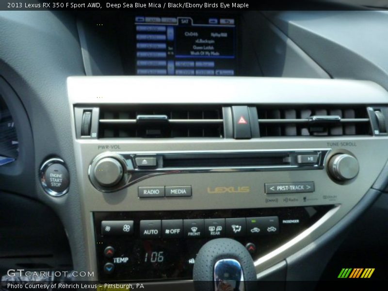 Deep Sea Blue Mica / Black/Ebony Birds Eye Maple 2013 Lexus RX 350 F Sport AWD