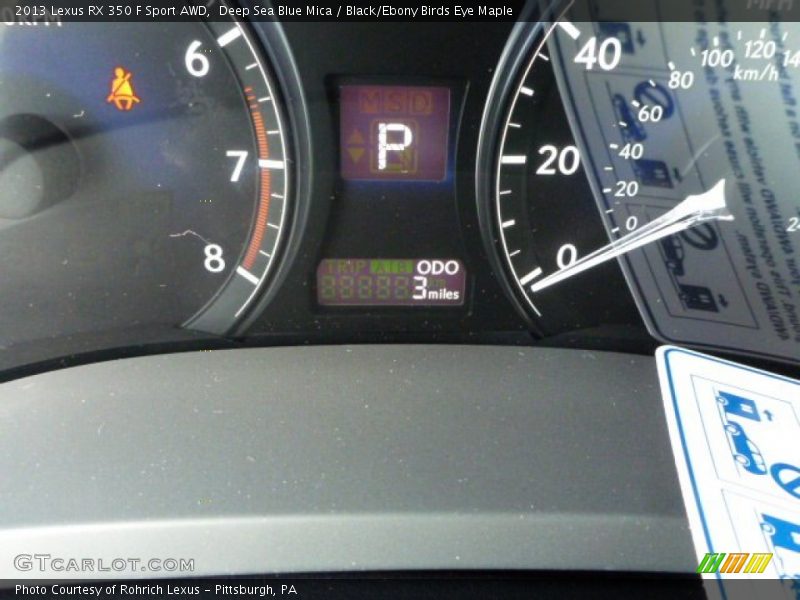 Deep Sea Blue Mica / Black/Ebony Birds Eye Maple 2013 Lexus RX 350 F Sport AWD