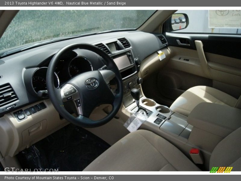 Nautical Blue Metallic / Sand Beige 2013 Toyota Highlander V6 4WD