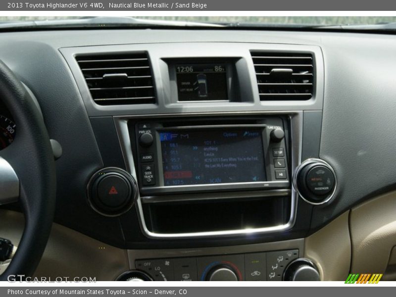 Nautical Blue Metallic / Sand Beige 2013 Toyota Highlander V6 4WD