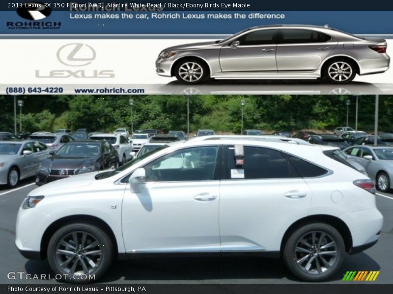 Starfire White Pearl / Black/Ebony Birds Eye Maple 2013 Lexus RX 350 F Sport AWD