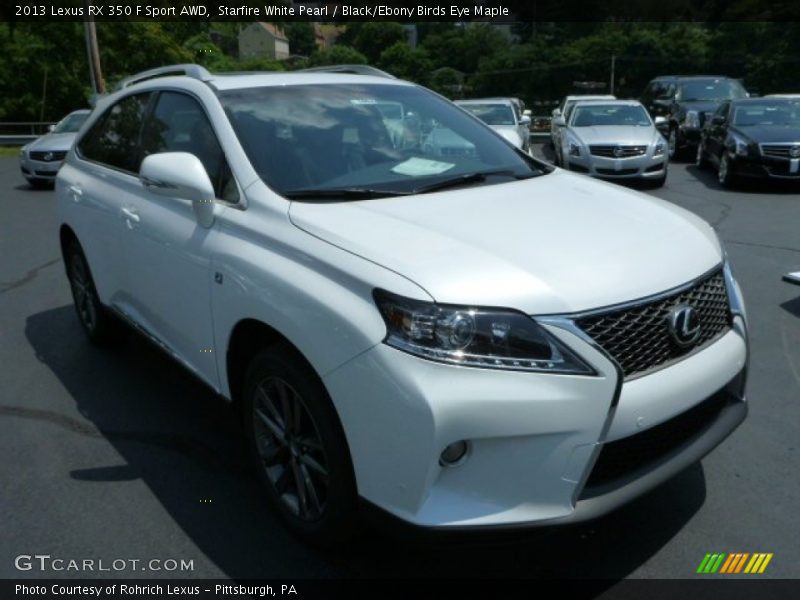 Starfire White Pearl / Black/Ebony Birds Eye Maple 2013 Lexus RX 350 F Sport AWD