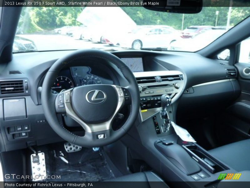 Starfire White Pearl / Black/Ebony Birds Eye Maple 2013 Lexus RX 350 F Sport AWD
