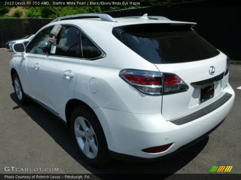 Starfire White Pearl / Black/Ebony Birds Eye Maple 2013 Lexus RX 350 AWD