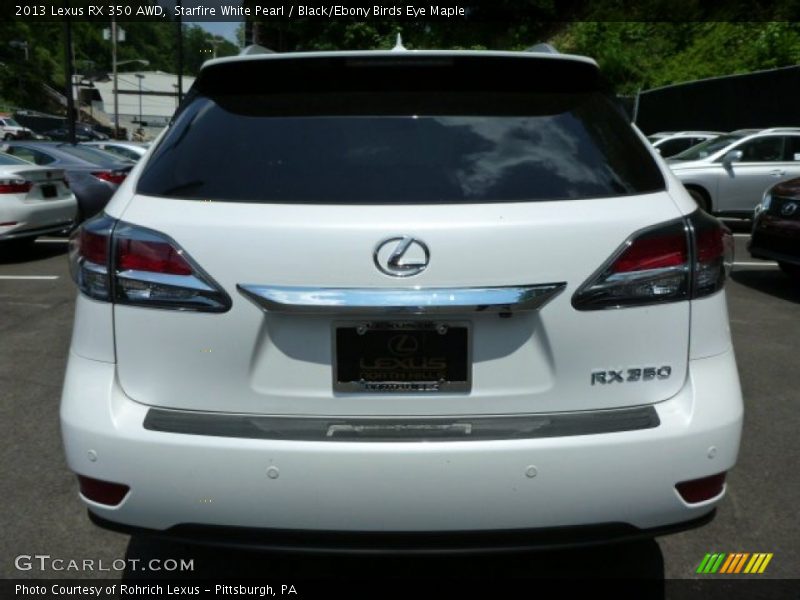 Starfire White Pearl / Black/Ebony Birds Eye Maple 2013 Lexus RX 350 AWD