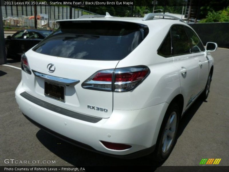 Starfire White Pearl / Black/Ebony Birds Eye Maple 2013 Lexus RX 350 AWD