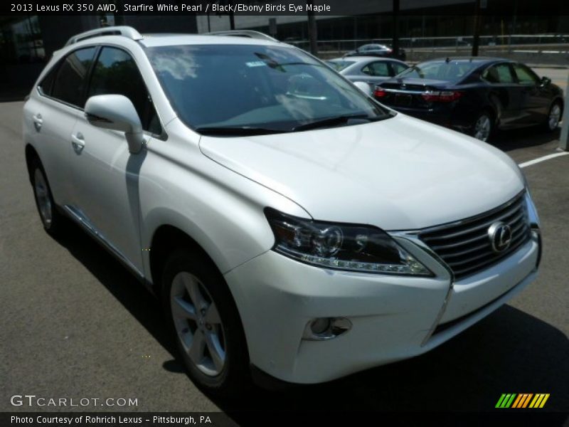 Starfire White Pearl / Black/Ebony Birds Eye Maple 2013 Lexus RX 350 AWD