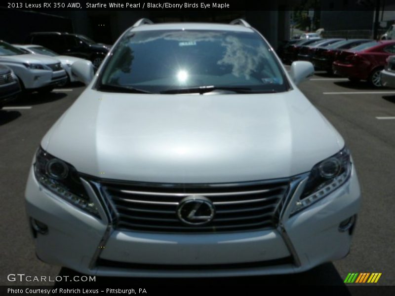 Starfire White Pearl / Black/Ebony Birds Eye Maple 2013 Lexus RX 350 AWD