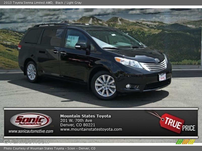 Black / Light Gray 2013 Toyota Sienna Limited AWD