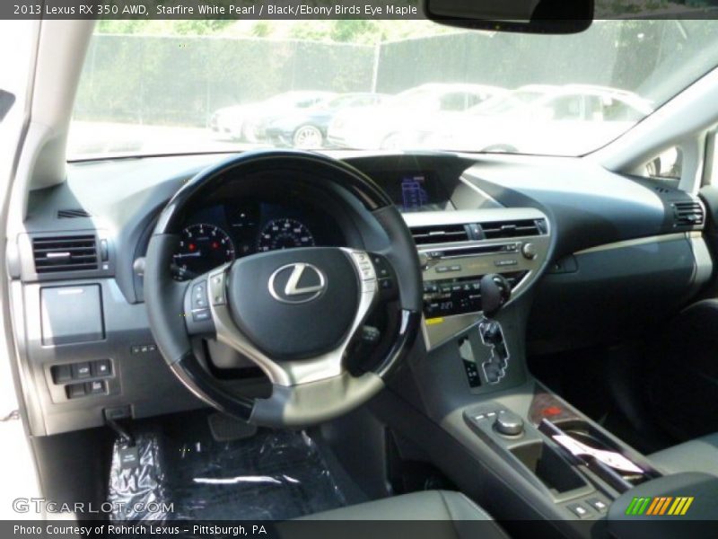 Starfire White Pearl / Black/Ebony Birds Eye Maple 2013 Lexus RX 350 AWD