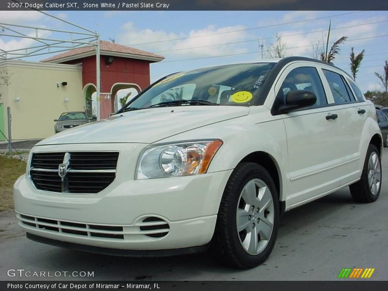 Stone White / Pastel Slate Gray 2007 Dodge Caliber SXT