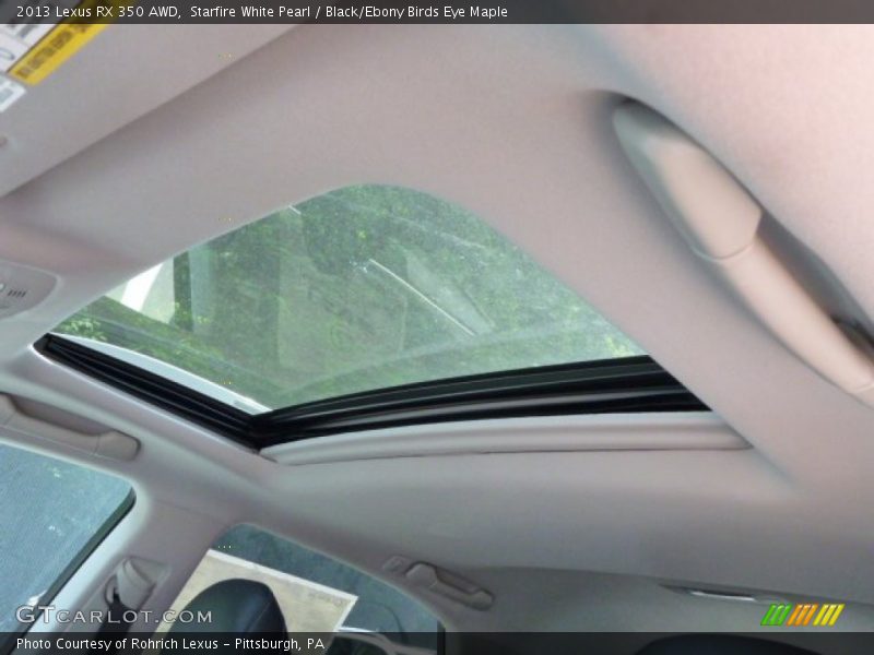 Starfire White Pearl / Black/Ebony Birds Eye Maple 2013 Lexus RX 350 AWD