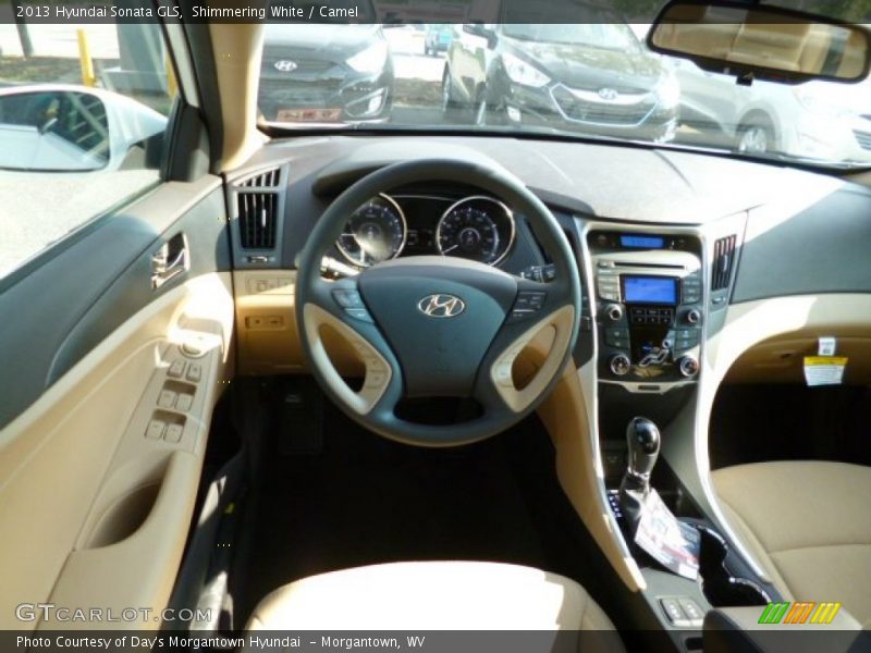 Shimmering White / Camel 2013 Hyundai Sonata GLS