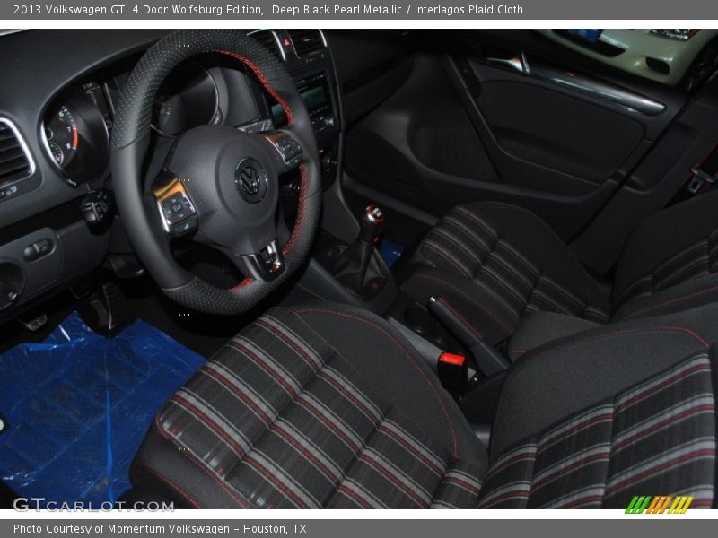 Deep Black Pearl Metallic / Interlagos Plaid Cloth 2013 Volkswagen GTI 4 Door Wolfsburg Edition