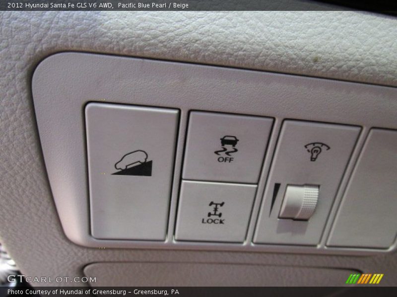 Pacific Blue Pearl / Beige 2012 Hyundai Santa Fe GLS V6 AWD