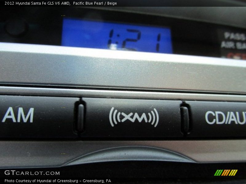 Pacific Blue Pearl / Beige 2012 Hyundai Santa Fe GLS V6 AWD