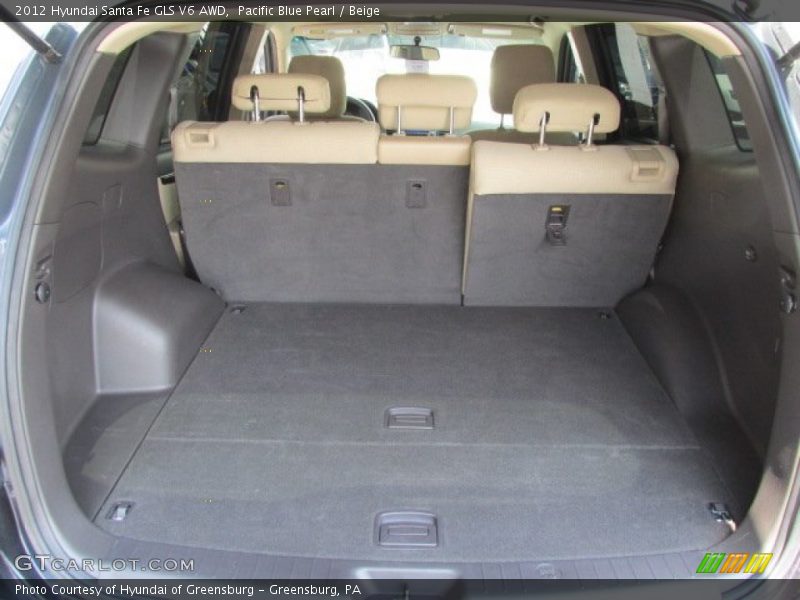 Pacific Blue Pearl / Beige 2012 Hyundai Santa Fe GLS V6 AWD