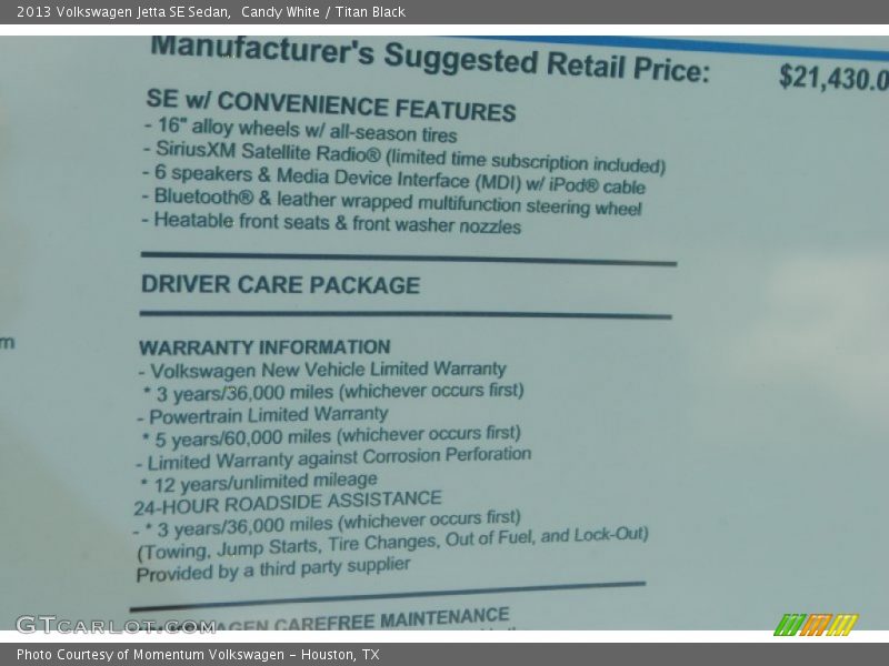 Candy White / Titan Black 2013 Volkswagen Jetta SE Sedan