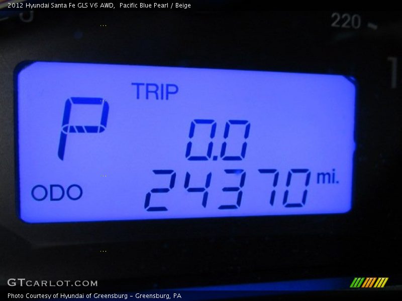 Pacific Blue Pearl / Beige 2012 Hyundai Santa Fe GLS V6 AWD