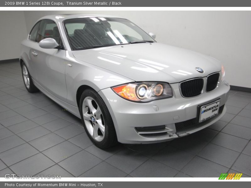 Titanium Silver Metallic / Black 2009 BMW 1 Series 128i Coupe