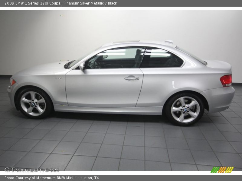 Titanium Silver Metallic / Black 2009 BMW 1 Series 128i Coupe