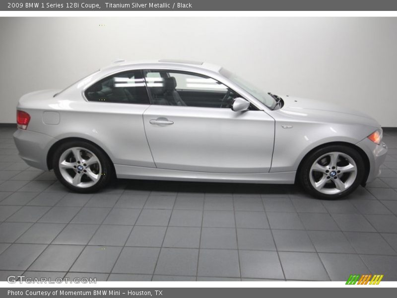 Titanium Silver Metallic / Black 2009 BMW 1 Series 128i Coupe