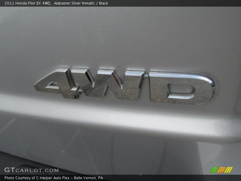Alabaster Silver Metallic / Black 2011 Honda Pilot EX 4WD
