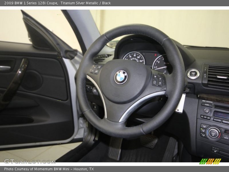 Titanium Silver Metallic / Black 2009 BMW 1 Series 128i Coupe