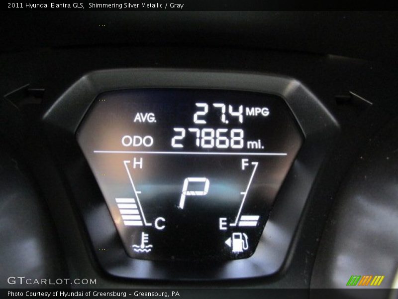Shimmering Silver Metallic / Gray 2011 Hyundai Elantra GLS