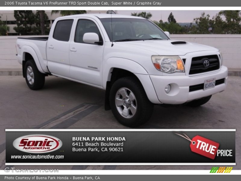 Super White / Graphite Gray 2006 Toyota Tacoma V6 PreRunner TRD Sport Double Cab