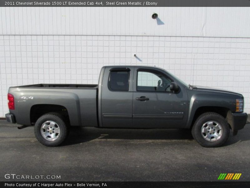 Steel Green Metallic / Ebony 2011 Chevrolet Silverado 1500 LT Extended Cab 4x4