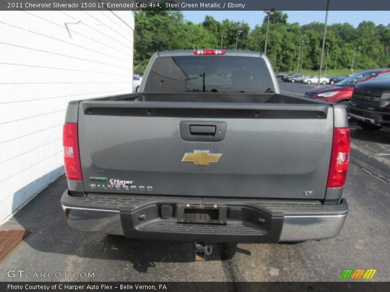 Steel Green Metallic / Ebony 2011 Chevrolet Silverado 1500 LT Extended Cab 4x4