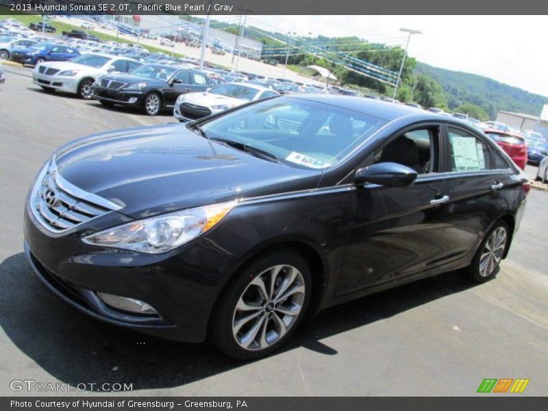 Pacific Blue Pearl / Gray 2013 Hyundai Sonata SE 2.0T