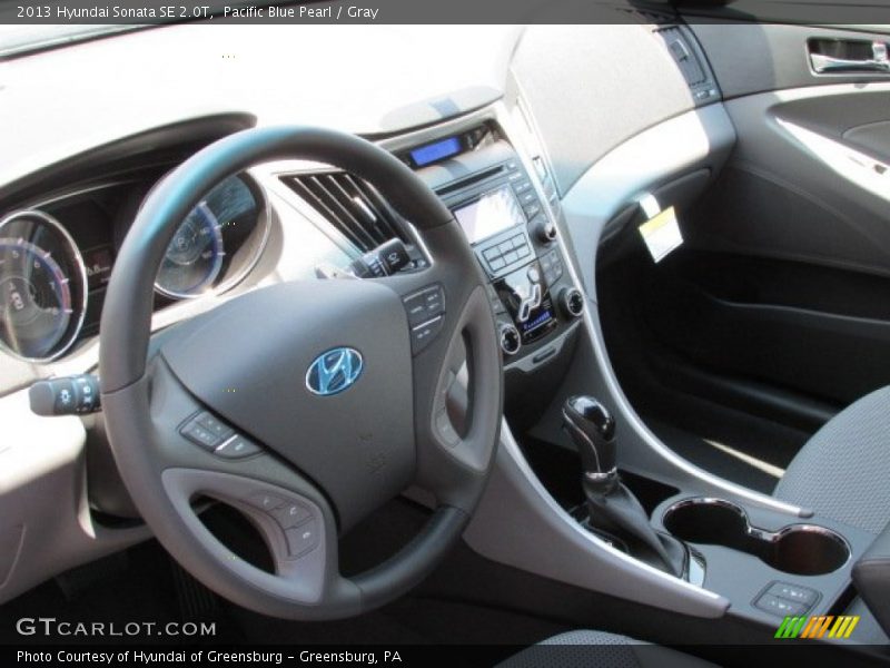 Pacific Blue Pearl / Gray 2013 Hyundai Sonata SE 2.0T