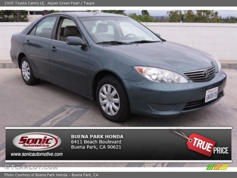 Aspen Green Pearl / Taupe 2005 Toyota Camry LE