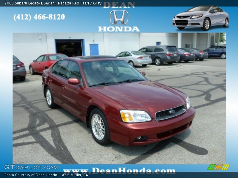 Regatta Red Pearl / Gray 2003 Subaru Legacy L Sedan